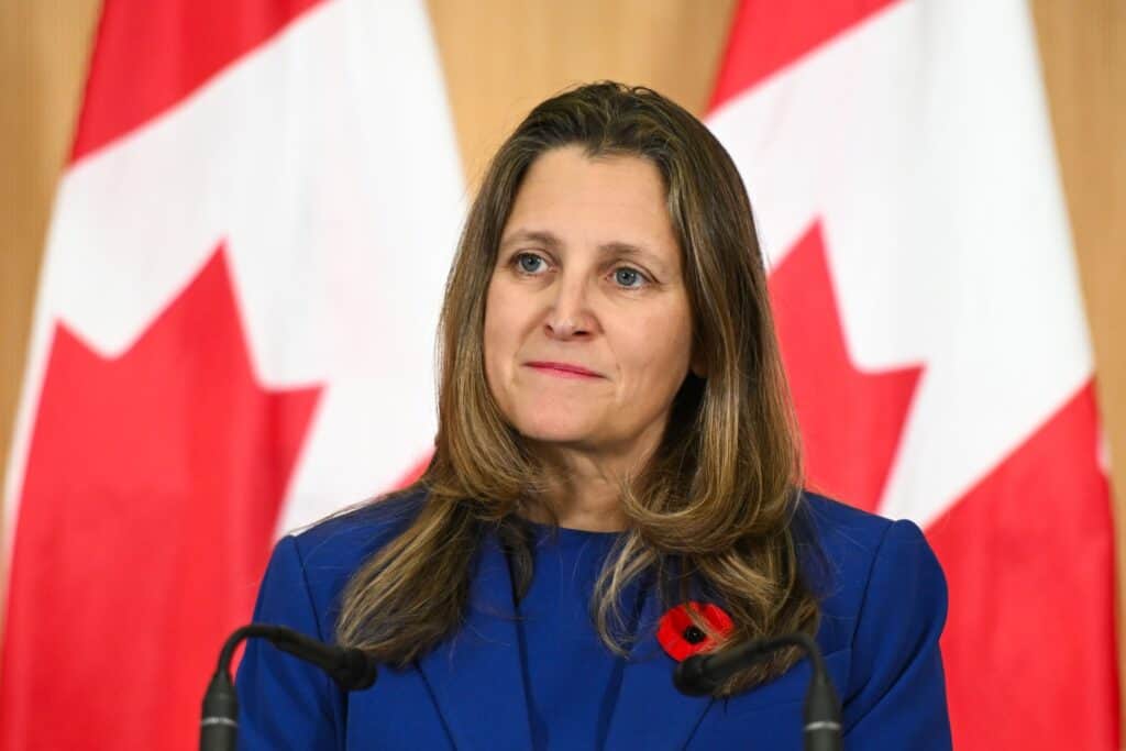 Chrystia Freeland, Canada's deputy prime minister and finance minister