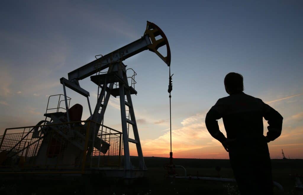 Oil and gas, sunset