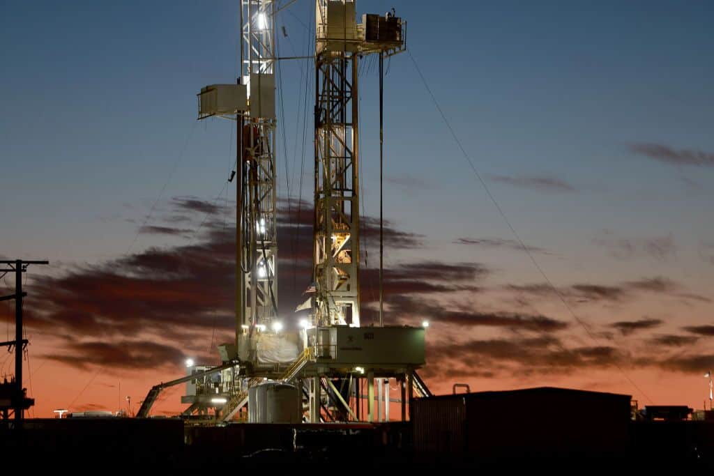 An oil drilling rig