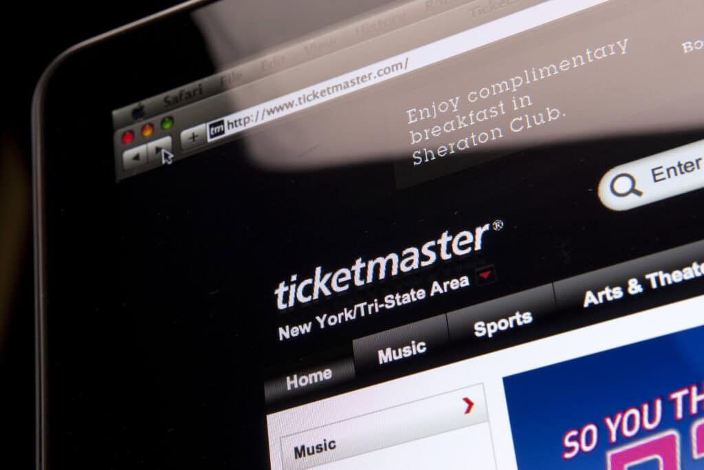 Ticketmaster website
