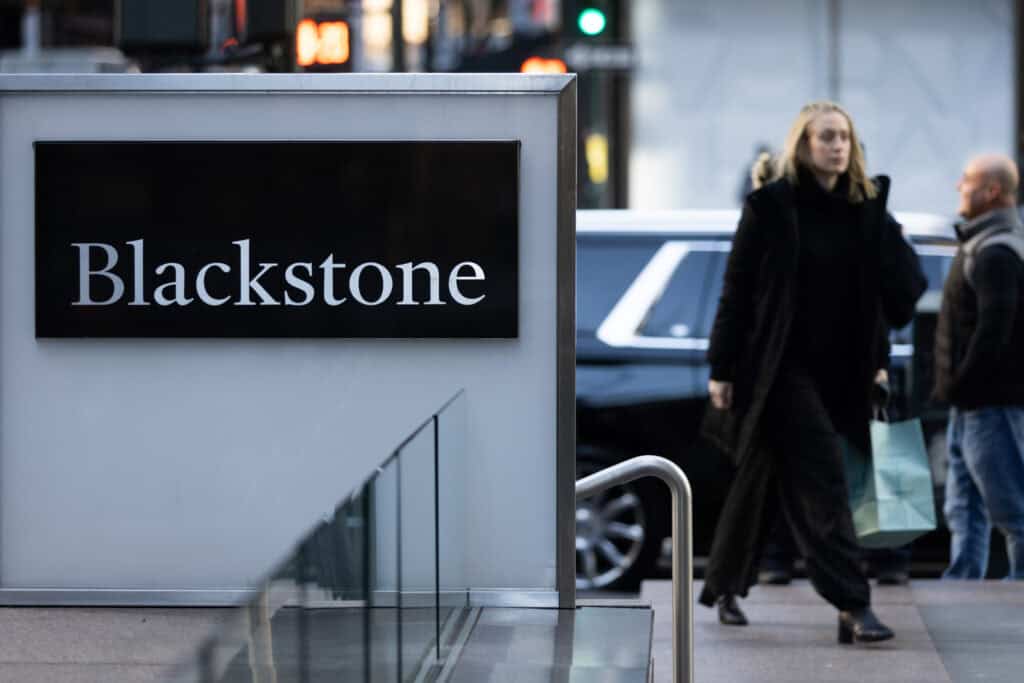 Blackstone signage, headquarters in New York