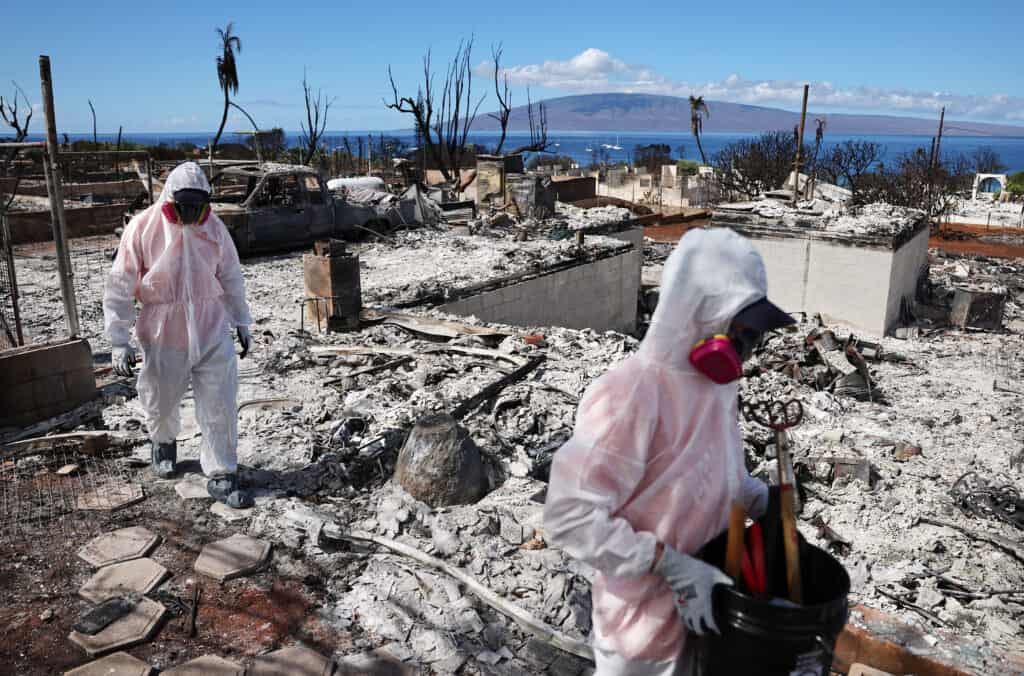 Hawaiian wildfire rubble
