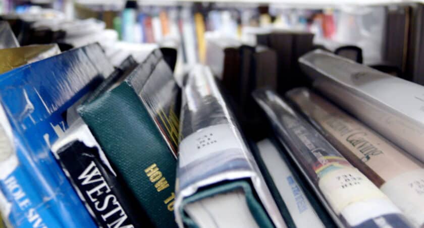 books in a library