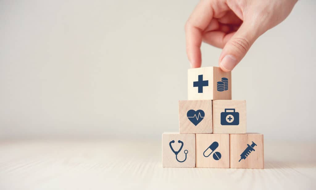 healthcare graphic, building blocks