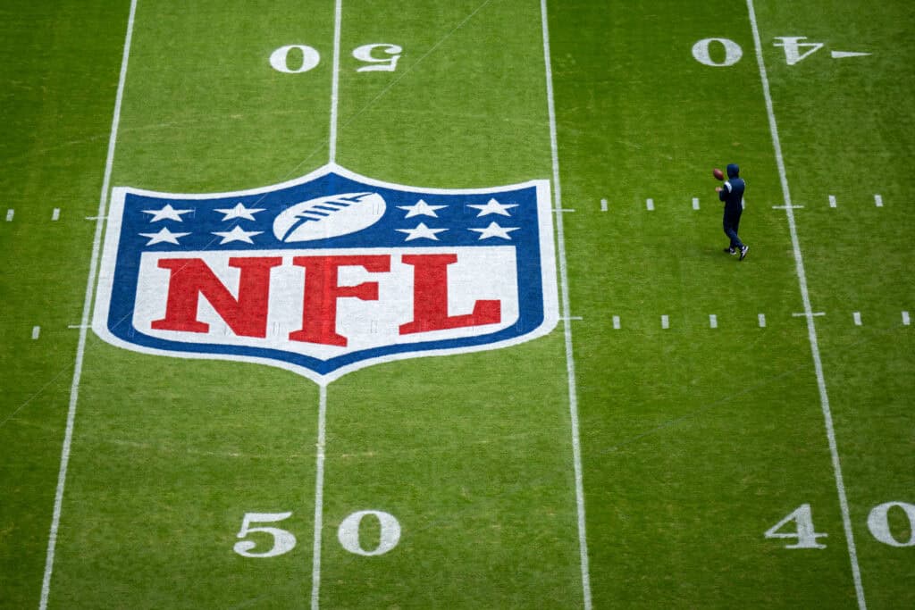 NFL logo on football field