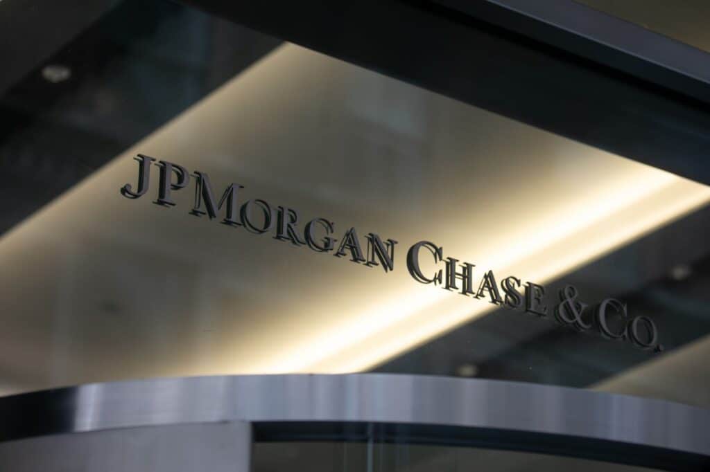 JPMorgan signage on window