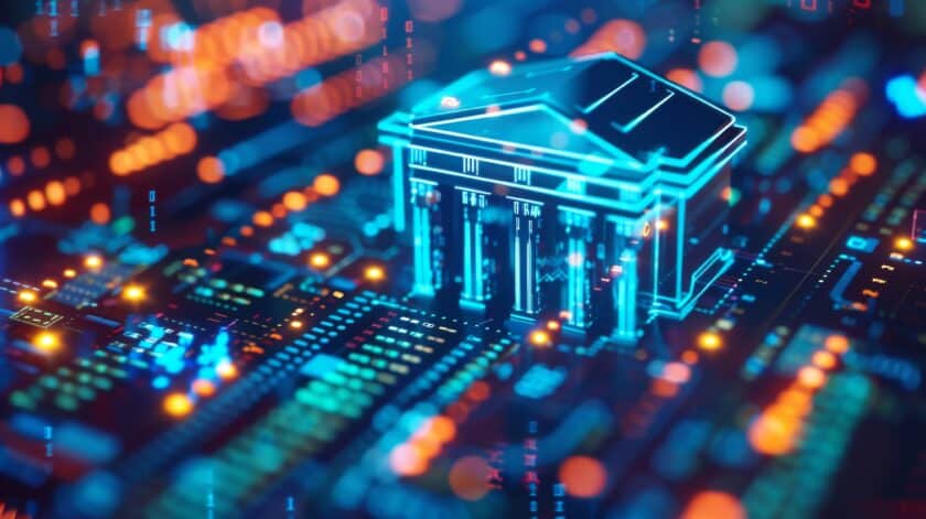 AI image of an investment bank