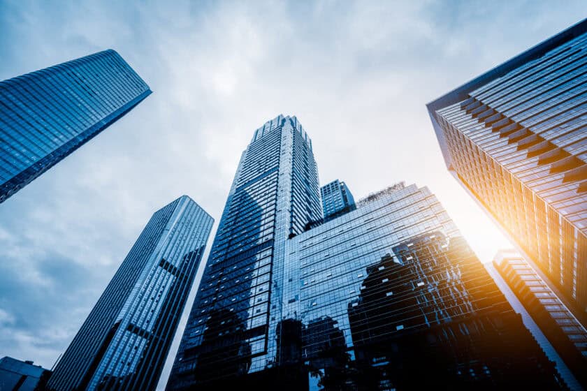 low angle view of skyscrapers