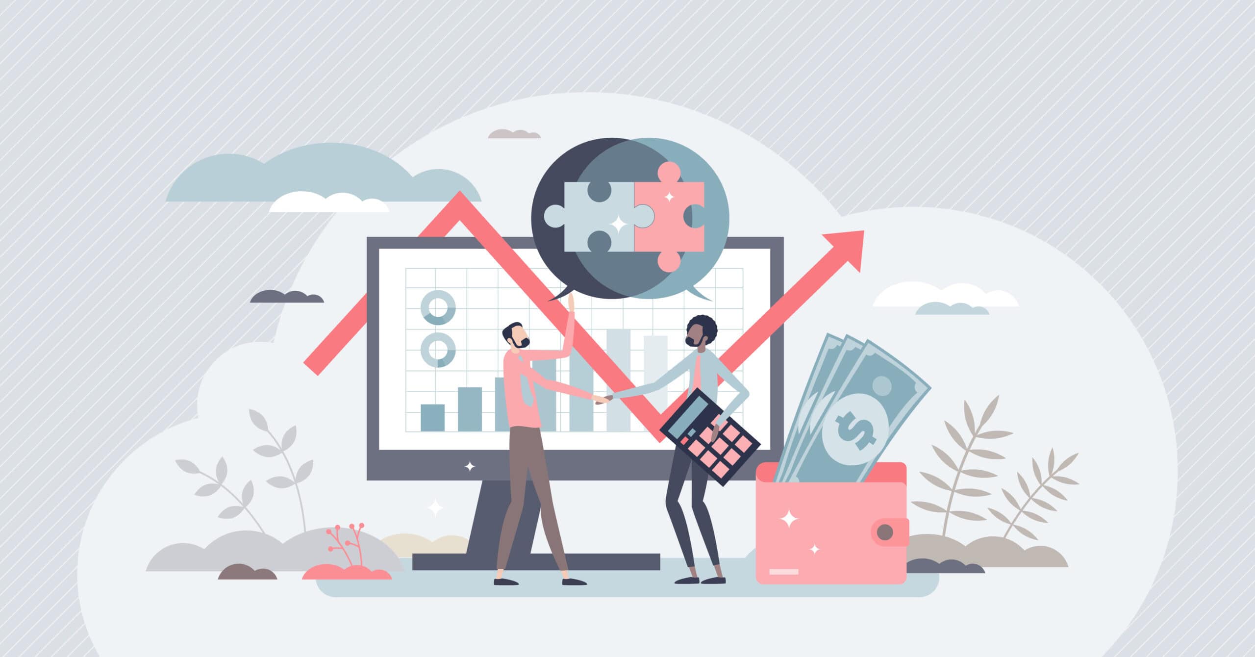 Business discussion graphic