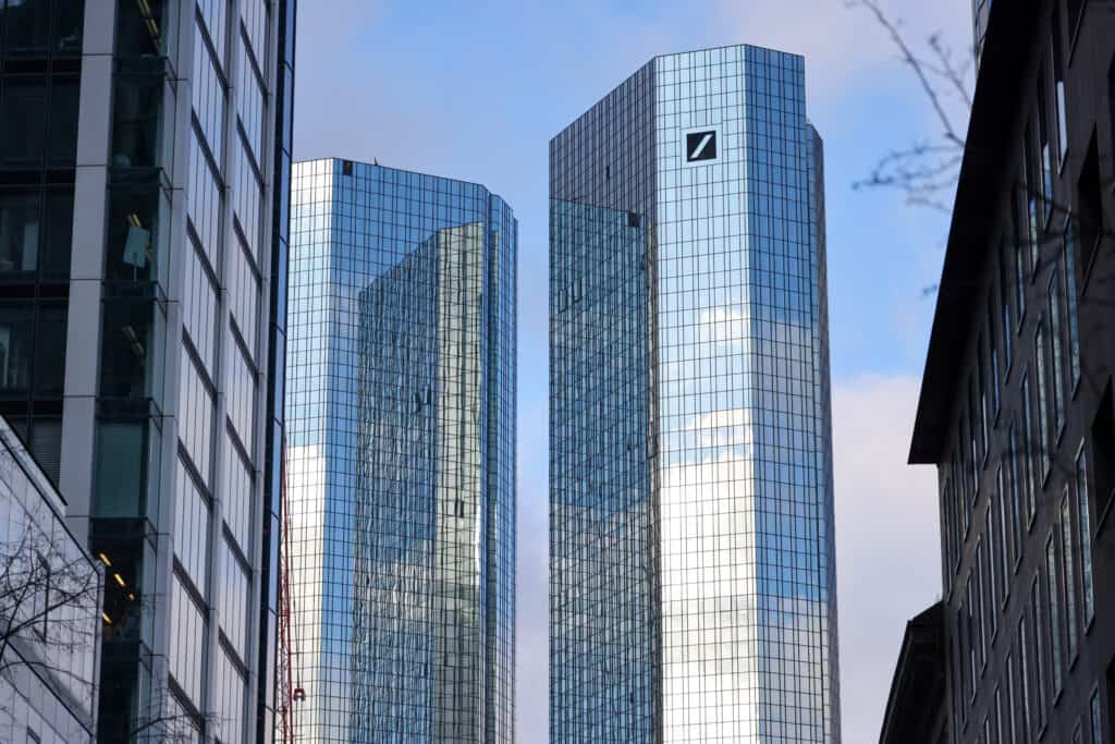 The headquarters of Deutsche Bank AG in Frankfurt