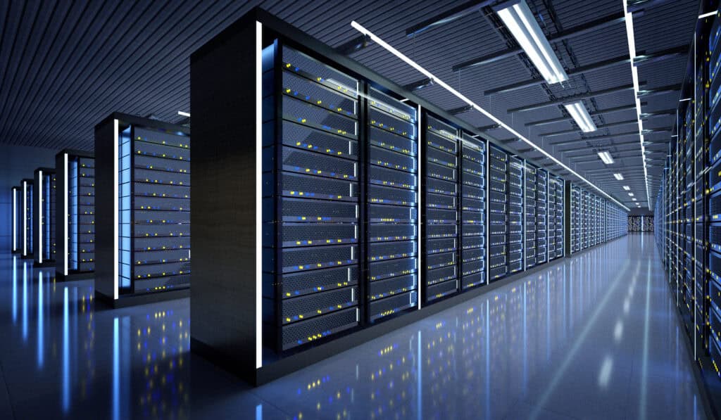 View of a Server room data center