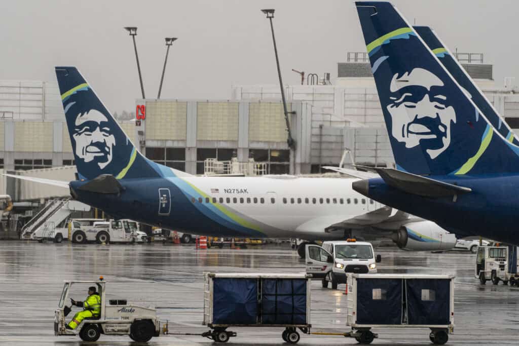 An Alaska Airlines Boeing 737-900ER aircraft