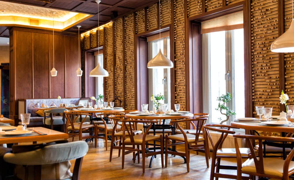 Interior of a Chinese restaurant