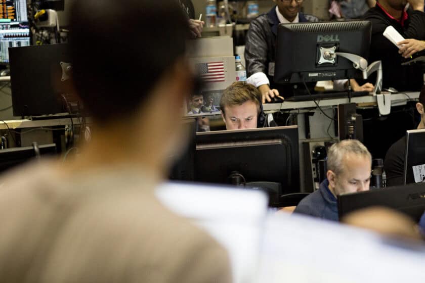 Traders work