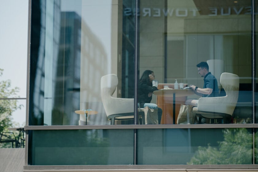 Workers at an Amazon office