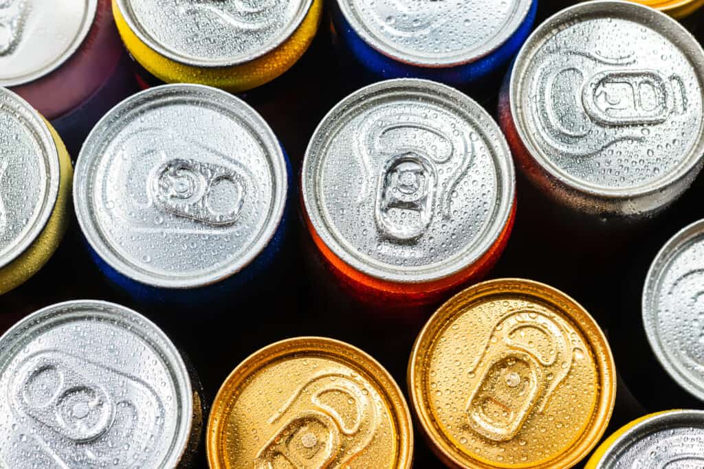 Group of aluminium cans