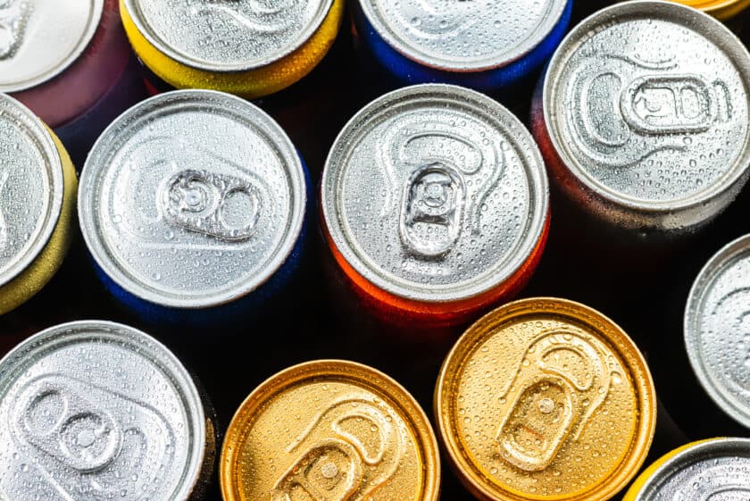 Group of aluminium cans