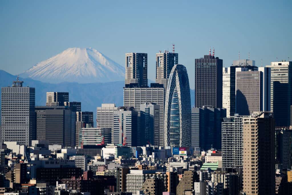 Mount Fuji and the Shinjuku skyline