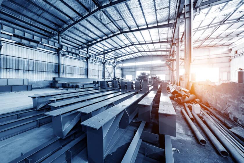Steel factory floor