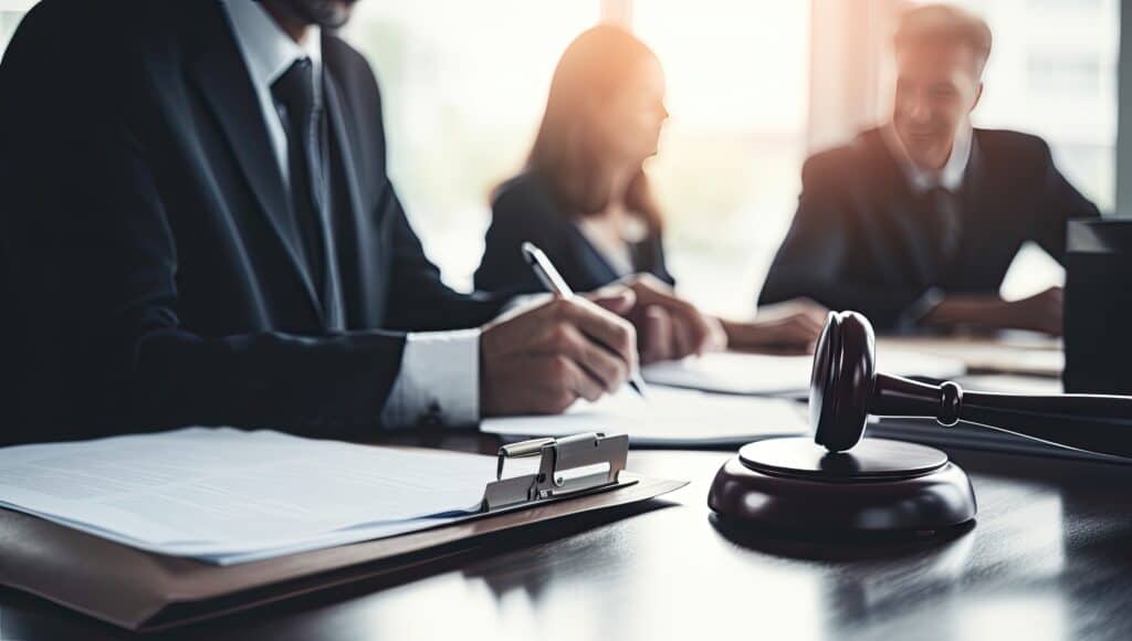 lawyer or notary working with documents